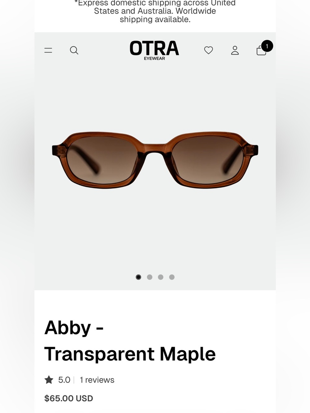 OTRA Abby Sunglasses in Transparent Maple Brown